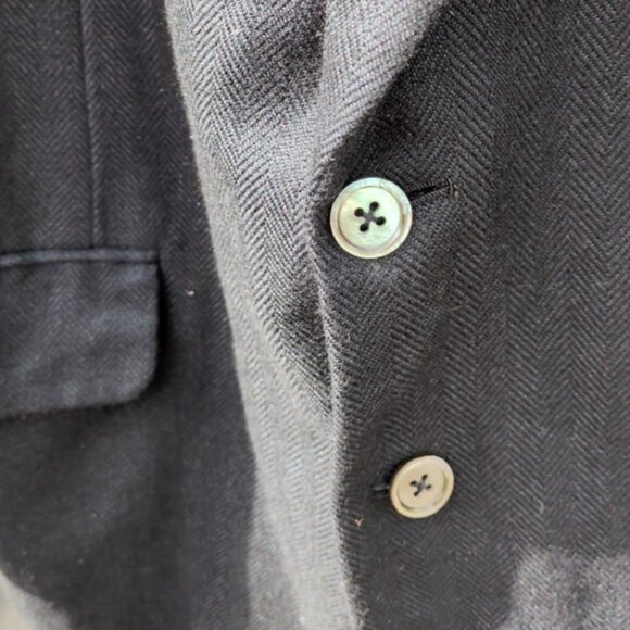 Neiman Marcus Collection Mens Blazer Union Made Chest 44 Wool Blend Academia Blu - Picture 2 of 6